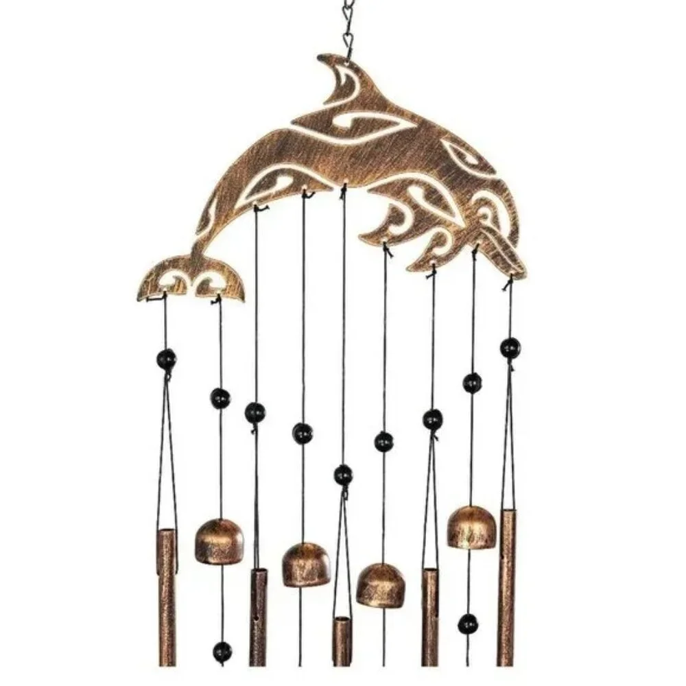 OUTDOOR Decorations Garden Decor - Dolphin Tribal Rustic Copper